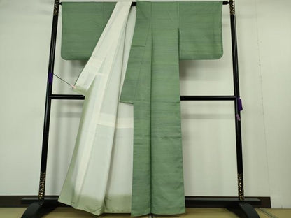 平和屋着物●極上　紅花紬　米沢　新田秀次　紅藍染　花竹　反端付き　逸品　DZAB7213kh6