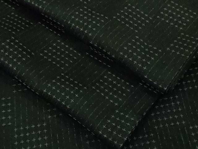 平和屋本店∞極上　男性　長羽織　キングサイズ　スリーシーズン　春夏秋　塵除け　市松紋紗　黒地　逸品　DZAB7215kh6