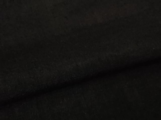 平和屋本店●極上　本場結城紬　重要無形文化財　色無地　暗黒色　逸品　DZAB7222kh6