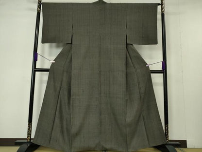 平和屋本店●極上　Maru　Factory　丸山正　紬　格子　高島屋扱い　逸品　DZAB7223kh6