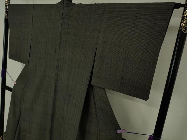 平和屋本店●極上　Maru　Factory　丸山正　紬　格子　高島屋扱い　逸品　DZAB7223kh6