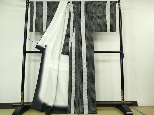 平和屋本店●極上　本疋田絞り　小紋　間道　黒地　鈴乃屋扱い　逸品　DZAB7226kh6