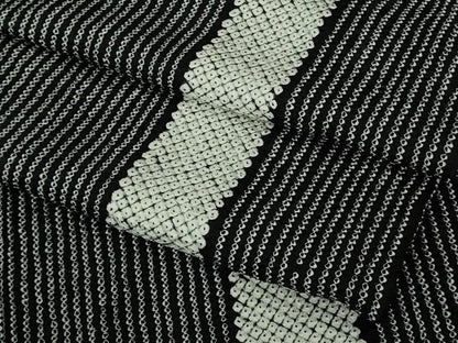 平和屋本店●極上　本疋田絞り　小紋　間道　黒地　鈴乃屋扱い　逸品　DZAB7226kh6