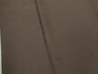 平和屋本店●極上　創業200年・7代目永治屋清左衛門　お召　笹の葉地紋　色無地　紅消鼠色　ロング丈　逸品　DZAB7229kh6