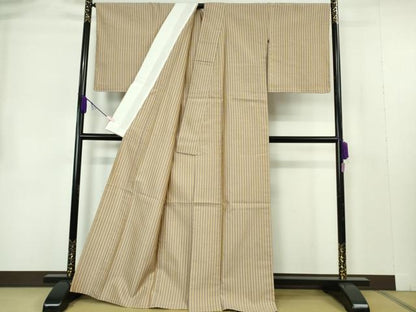 平和屋本店▽極上　山下八百子　本場黄八丈　市松綾織　単衣　逸品　未使用　DZAB7230kh6