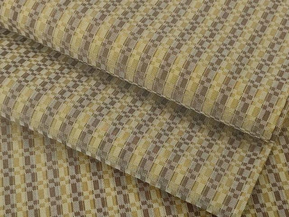 平和屋本店▽極上　山下八百子　本場黄八丈　市松綾織　単衣　逸品　未使用　DZAB7230kh6