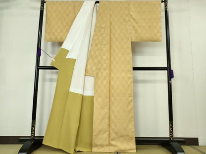 平和屋本店●希少　人間国宝　宮平初子　琉球古代織　首里花織　両面浮花織　飴色地　参考資料付き　逸品　DZAB7233kh6