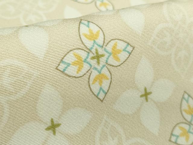 平和屋本店●極上　小紋　花菱　練色地　逸品　DZAB7235kh6