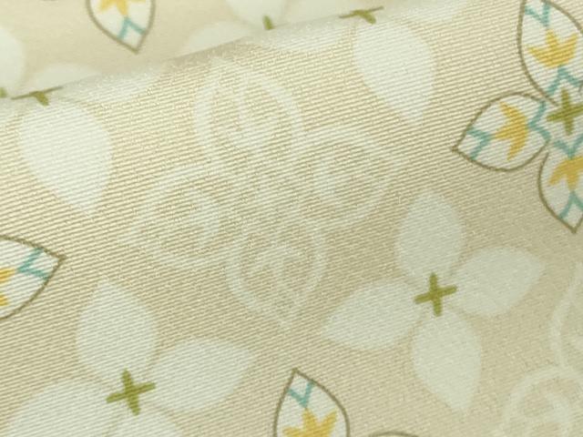 平和屋本店●極上　小紋　花菱　練色地　逸品　DZAB7235kh6