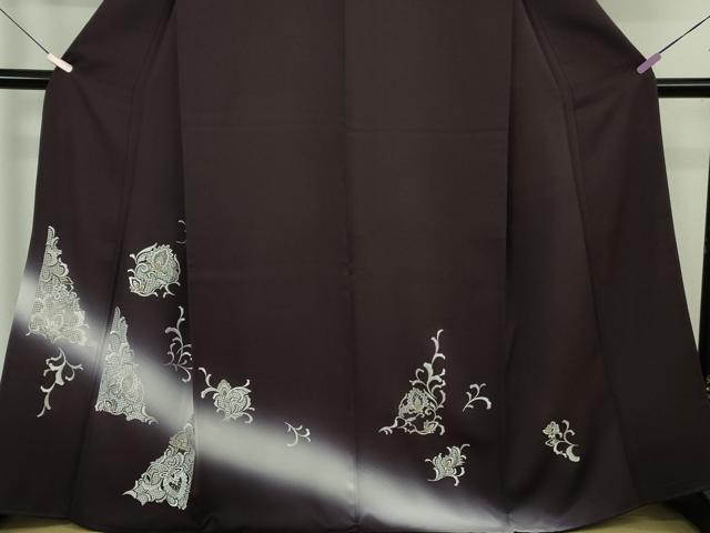 平和屋本店●極上　訪問着　総刺繍　洋花文　暈し染め　金銀糸　逸品　DZAB7238kh6
