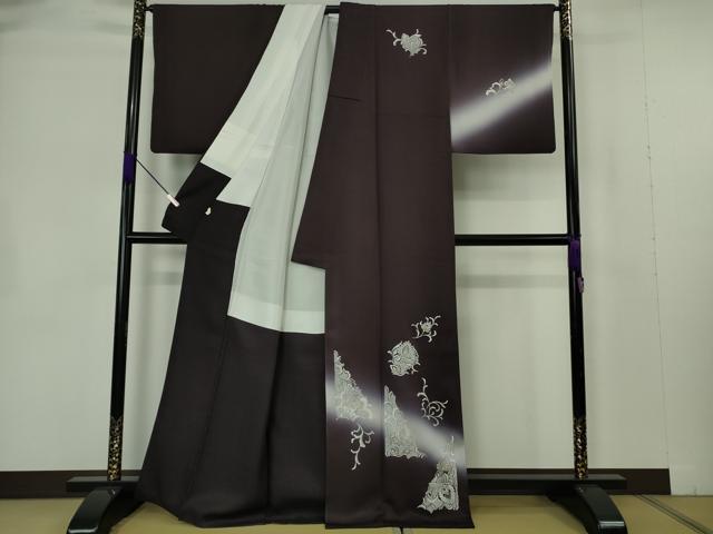 平和屋本店●極上　訪問着　総刺繍　洋花文　暈し染め　金銀糸　逸品　DZAB7238kh6