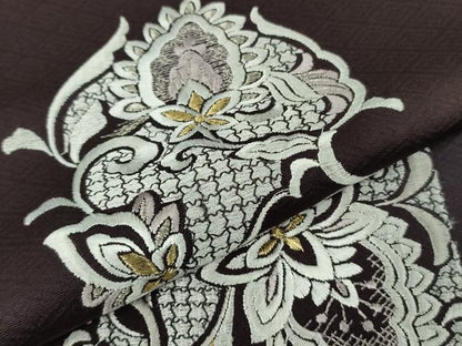 平和屋本店●極上　訪問着　総刺繍　洋花文　暈し染め　金銀糸　逸品　DZAB7238kh6