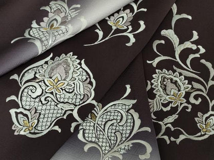 平和屋本店●極上　訪問着　総刺繍　洋花文　暈し染め　金銀糸　逸品　DZAB7238kh6