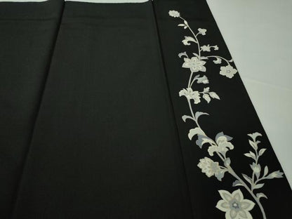 平和屋本店●極上　訪問着　玉蟲　更紗花鳥文　黒地　金彩　逸品　DZAB7239kh6