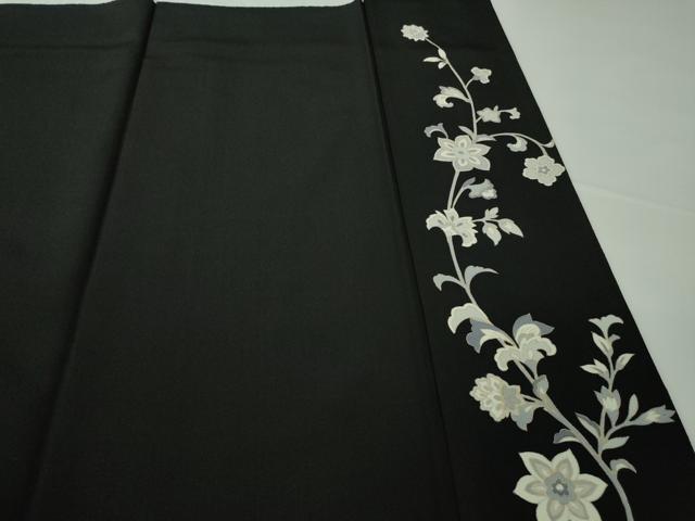 平和屋本店●極上　訪問着　玉蟲　更紗花鳥文　黒地　金彩　逸品　DZAB7239kh6