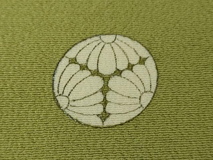 平和屋本店●極上　銀座　志ま亀　色留袖　花丸文　青朽葉色　金彩　縮緬地　たとう紙付き　逸品　DZAB7246kh6