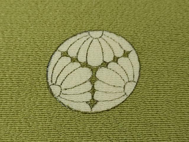 平和屋本店●極上　銀座　志ま亀　色留袖　花丸文　青朽葉色　金彩　縮緬地　たとう紙付き　逸品　DZAB7246kh6