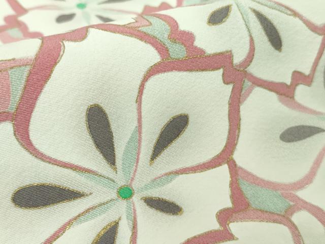 平和屋本店●極上　京友禅作家　光永正美　訪問着　刺繍　枝花文　薄い千草色地　暈し染め　金彩　逸品　未使用　DZAB7247kh6