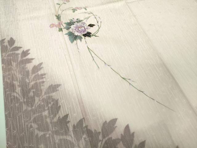 平和屋本店●極上　竹珠庵　訪問着　螺鈿　枝花　薄桜色地　暈し染め　金銀彩　反端付き　逸品　未使用　DZAB7248kh6
