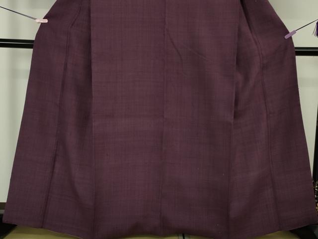 平和屋本店●極上　浦野理一　経節紬　色無地　桑の実色　逸品　DZAB7249kh6