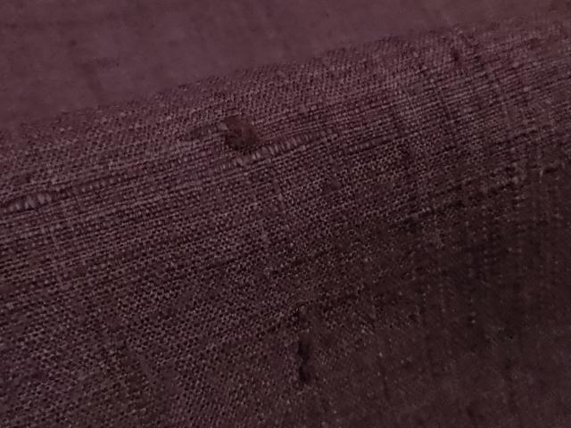 平和屋本店●極上　浦野理一　経節紬　色無地　桑の実色　逸品　DZAB7249kh6