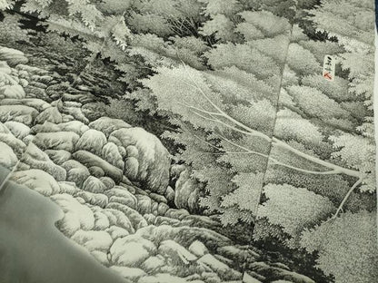 平和屋本店●極上　琉染の創設者　山岡古都　水墨書　訪問着　神庭瀑　上代102万　仮絵羽　逸品　未使用　DZAB7250kh6