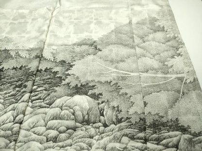 平和屋本店●極上　琉染の創設者　山岡古都　水墨書　訪問着　神庭瀑　上代102万　仮絵羽　逸品　未使用　DZAB7250kh6
