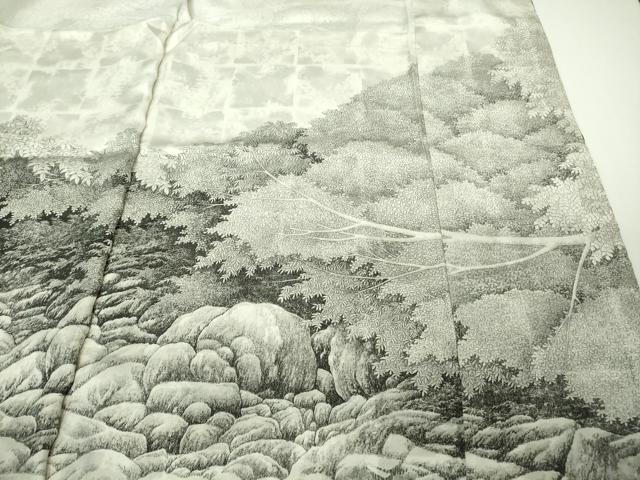 平和屋本店●極上　琉染の創設者　山岡古都　水墨書　訪問着　神庭瀑　上代102万　仮絵羽　逸品　未使用　DZAB7250kh6