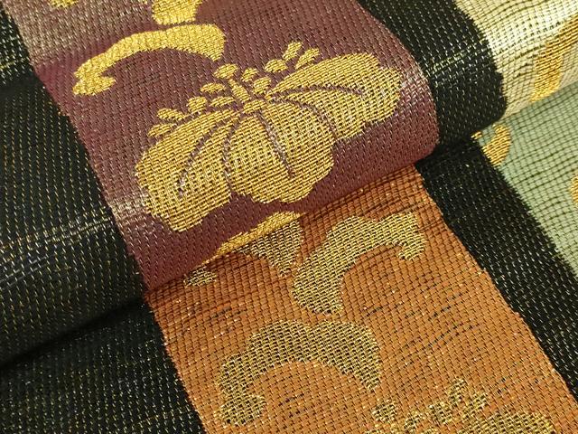 平和屋着物●極上　創業280年　誉田屋源兵衛　六通柄袋帯　スリーシーズン帯　吉祥間道　黒地　金銀糸　逸品　DZAB7254kh6
