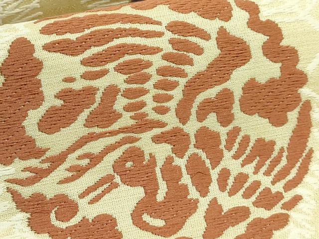 平和屋本店●極上　俵屋　人間国宝　喜多川平朗  有職織物　九寸名古屋帯　唐織　飛鶴松葉　金糸　三越扱い　逸品　DZAB7260kh6