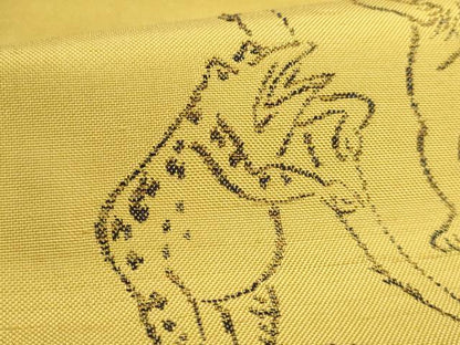 平和屋着物●極上　西陣　勝山織物　太鼓柄　本袋帯　鳥獣戯画　芥子色地　逸品　DZAB7265kh6