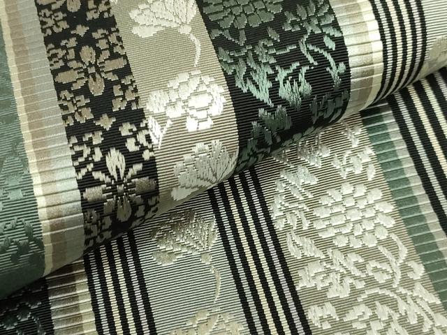 平和屋本店●極上 本場筑前博多織 両面 全通柄袋帯 手織：織匠中島英子 花間道 はかた匠工芸 博多金ラベル 証紙付 逸品 未使用 DZAB7267kh6