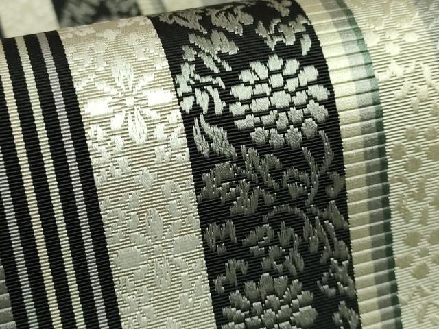 平和屋本店●極上 本場筑前博多織 両面 全通柄袋帯 手織：織匠中島英子 花間道 はかた匠工芸 博多金ラベル 証紙付 逸品 未使用 DZAB7267kh6