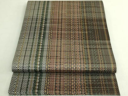 平和屋着物●極上　本場筑前博多織　八寸名古屋帯　間道　逸品　DZAB7269kh6
