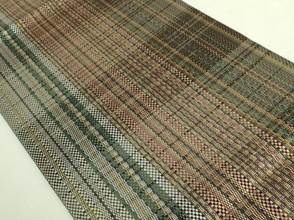 平和屋着物●極上　本場筑前博多織　八寸名古屋帯　間道　逸品　DZAB7269kh6