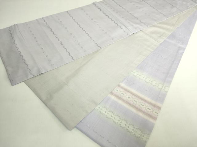 平和屋着物●極上　太鼓柄袋帯　花織　紬地　横段文　反端付き　逸品　DZAB7279kh6