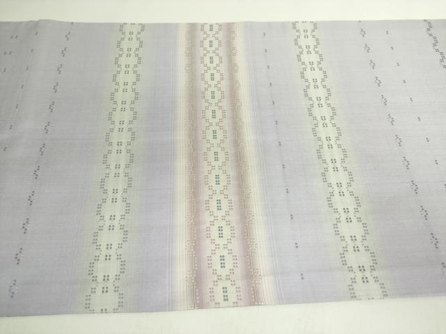 平和屋着物●極上　太鼓柄袋帯　花織　紬地　横段文　反端付き　逸品　DZAB7279kh6