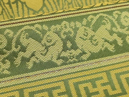 平和屋着物●極上　龍村晋謹製　全通柄袋帯　名物櫻洛兎萬暦純子　逸品　DZAB7282kh6