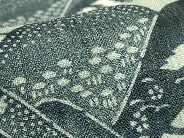 平和屋本店＊極上　夏物　和染紅型　栗山紅型　栗山吉三郎　九寸名古屋帯　重山花文　麻　逸品　DZAB7288kh6