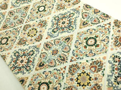 平和屋本店●極上　中国三大刺繍　相良刺繍　総刺繍　袋帯　正倉院花文　金糸　逸品　DZAB7293kh6