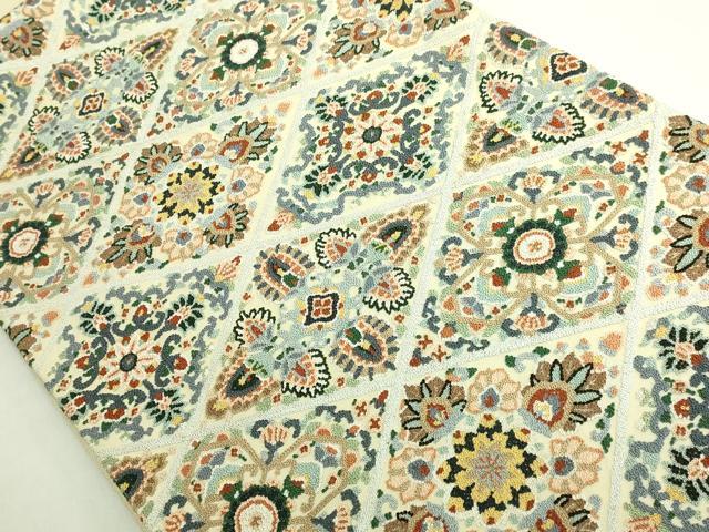平和屋本店●極上　中国三大刺繍　相良刺繍　総刺繍　袋帯　正倉院花文　金糸　逸品　DZAB7293kh6
