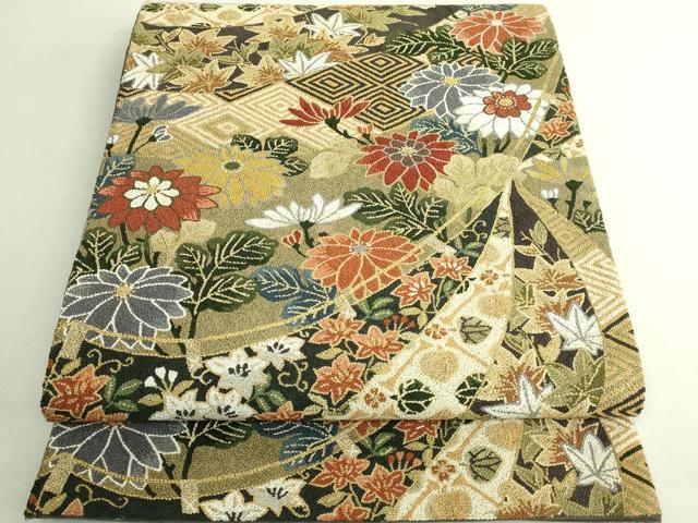 平和屋本店●最高級　中国三大刺繍　総相良刺繍　総刺繍　袋帯　200万粒　総詰め　草花文　金糸　逸品　DZAB7295kh6