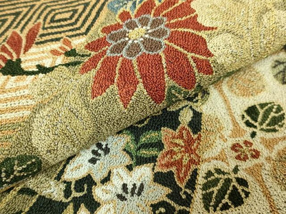平和屋本店●最高級　中国三大刺繍　総相良刺繍　総刺繍　袋帯　200万粒　総詰め　草花文　金糸　逸品　DZAB7295kh6
