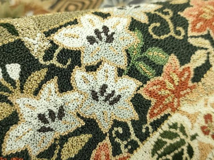 平和屋本店●最高級　中国三大刺繍　総相良刺繍　総刺繍　袋帯　200万粒　総詰め　草花文　金糸　逸品　DZAB7295kh6