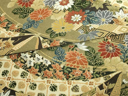 平和屋本店●最高級　中国三大刺繍　総相良刺繍　総刺繍　袋帯　200万粒　総詰め　草花文　金糸　逸品　DZAB7295kh6