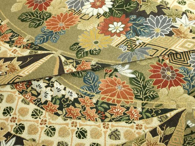 平和屋本店●最高級　中国三大刺繍　総相良刺繍　総刺繍　袋帯　200万粒　総詰め　草花文　金糸　逸品　DZAB7295kh6