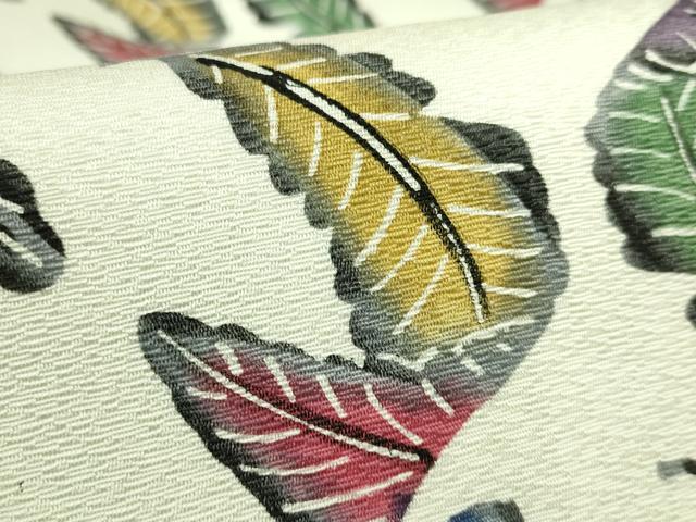 平和屋着物●極上　本場琉球紅型　九寸名古屋帯　舞葉文　逸品　DZAB7302kh6