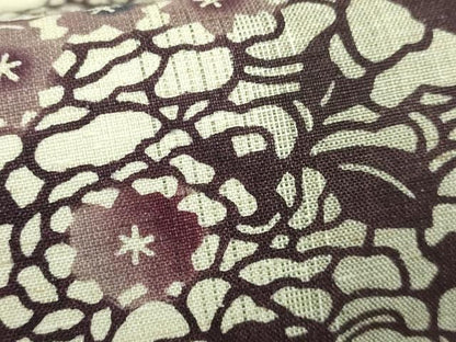 平和屋本店●最高級　城間栄順　本場琉球紅型　太鼓柄袋帯　紬地　花尽し　逸品　DZAB7305kh6