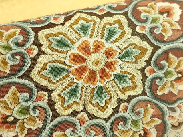 平和屋本店●極上　明綴れ　太鼓柄袋帯　正倉院花文　金糸　逸品　DZAB7306kh6