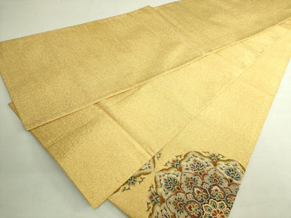 平和屋本店●極上　明綴れ　太鼓柄袋帯　正倉院花文　金糸　逸品　DZAB7306kh6